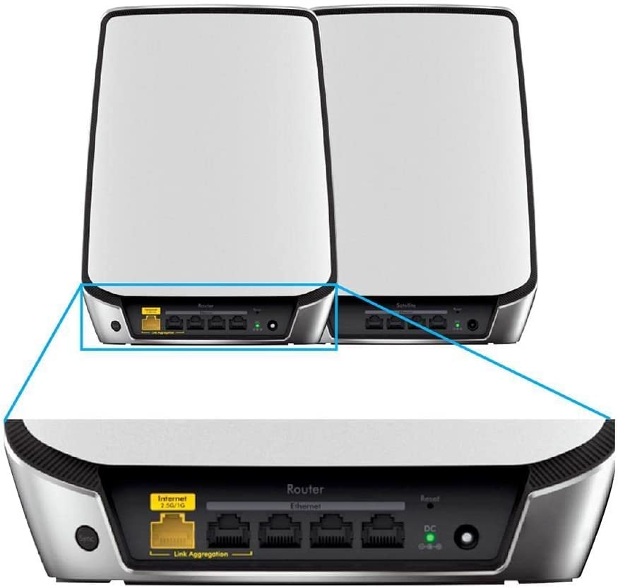 Netgear Orbi RBK854 AX6000 WiFi Mesh System Tri-Band WiFi 6 Mesh System, 6Gbps, 1 Router + 3 Satellites Netgear Orbi RBK854 AX6000 WiFi Mesh System Tri-Band WiFi 6 Mesh System, 6Gbps, 1 Router + 3 Satellites